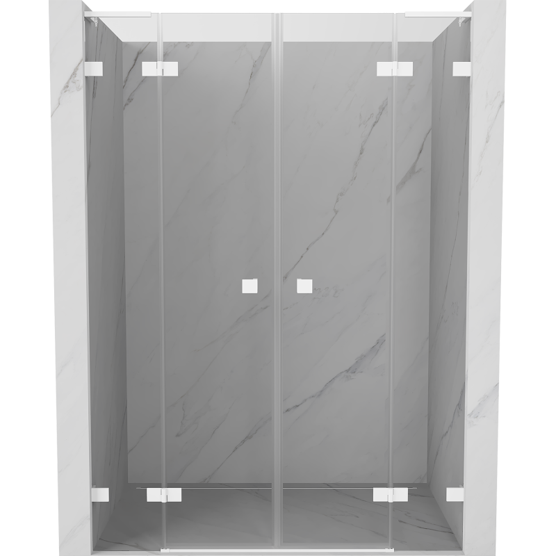 Mexen Lunar L Duo Duschdrehtüren 140 cm, transparent, weiß - 834DL-140-000-20-00