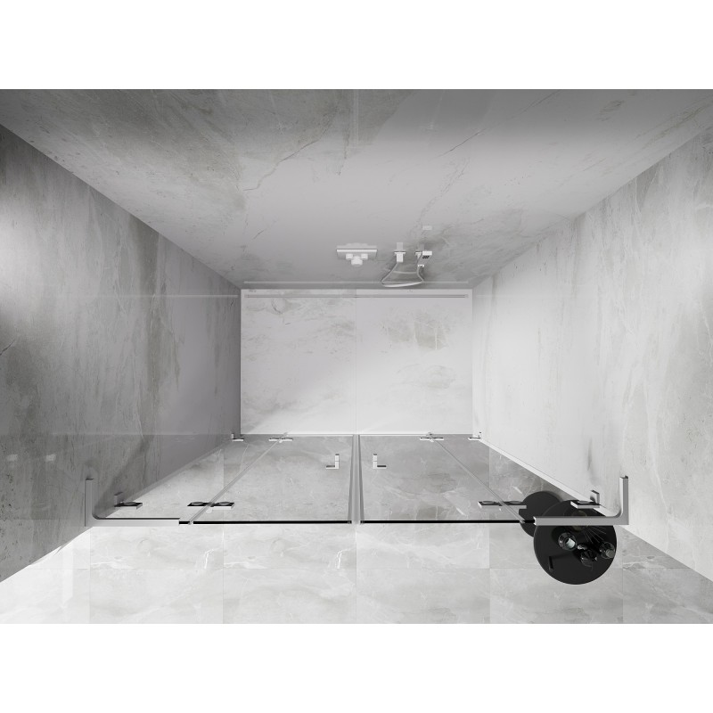 Mexen Lunar L Duo Duschtüren, schwenkbar, 150 cm, transparent, weiß - 834DL-150-000-20-00