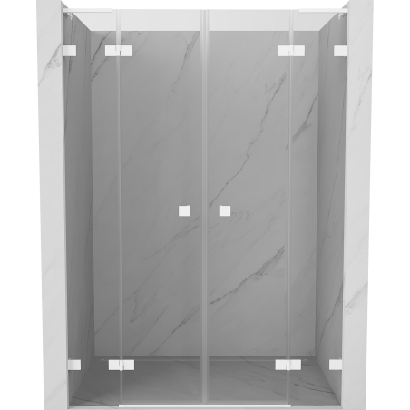 Mexen Lunar L Duo Duschtüren, schwenkbar, 150 cm, transparent, weiß - 834DL-150-000-20-00