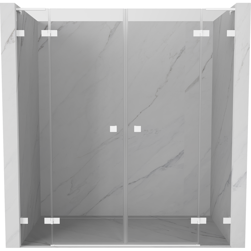 Mexen Lunar L Duo Duschpendeltür 180 cm, transparent, weiß - 834DL-180-000-20-00