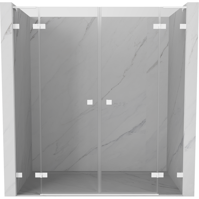 Mexen Lunar L Duo Duschschwingtüren 190 cm, transparent, weiß - 834DL-190-000-20-00