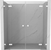 Mexen Lunar L Duo Pendeltüren für Dusche 200 cm, transparent, weiß - 834DL-200-000-20-00