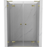 Mexen Lunar L Duo Duschschwenktüren 140 cm, transparent, gold - 834DL-140-000-50-00