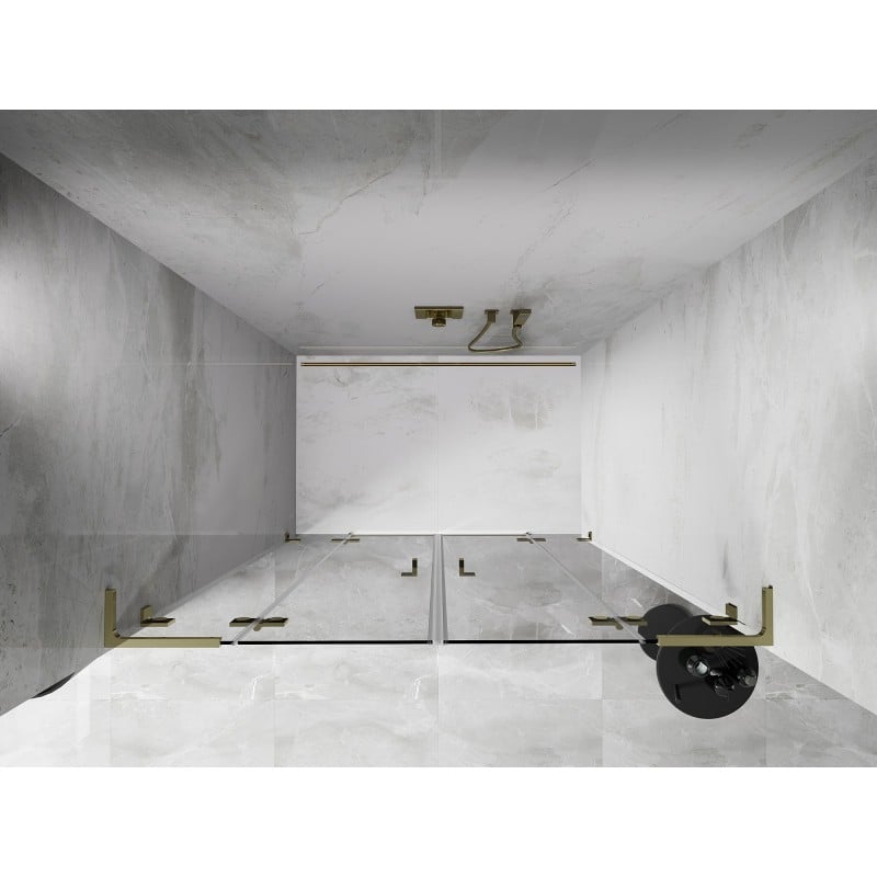 Mexen Lunar L Duo Duschpendeltür 150 cm, transparent, gold - 834DL-150-000-50-00
