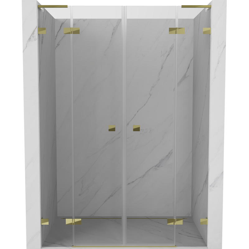 Mexen Lunar L Duo Duschpendeltür 150 cm, transparent, gold - 834DL-150-000-50-00