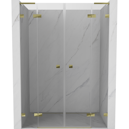 Mexen Lunar L Duo Duschabtrennung mit Pendeltüren 160 cm, transparent, goldfarben - 834DL-160-000-50-00