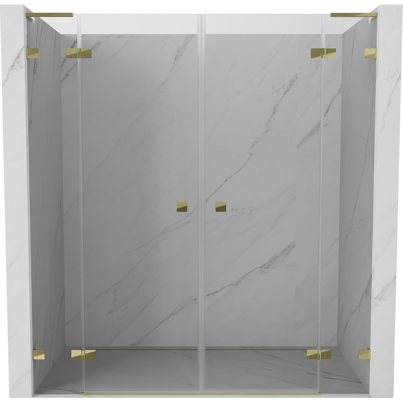 Mexen Lunar L Duo Duschflügeltüren 170 cm, transparent, gold - 834DL-170-000-50-00