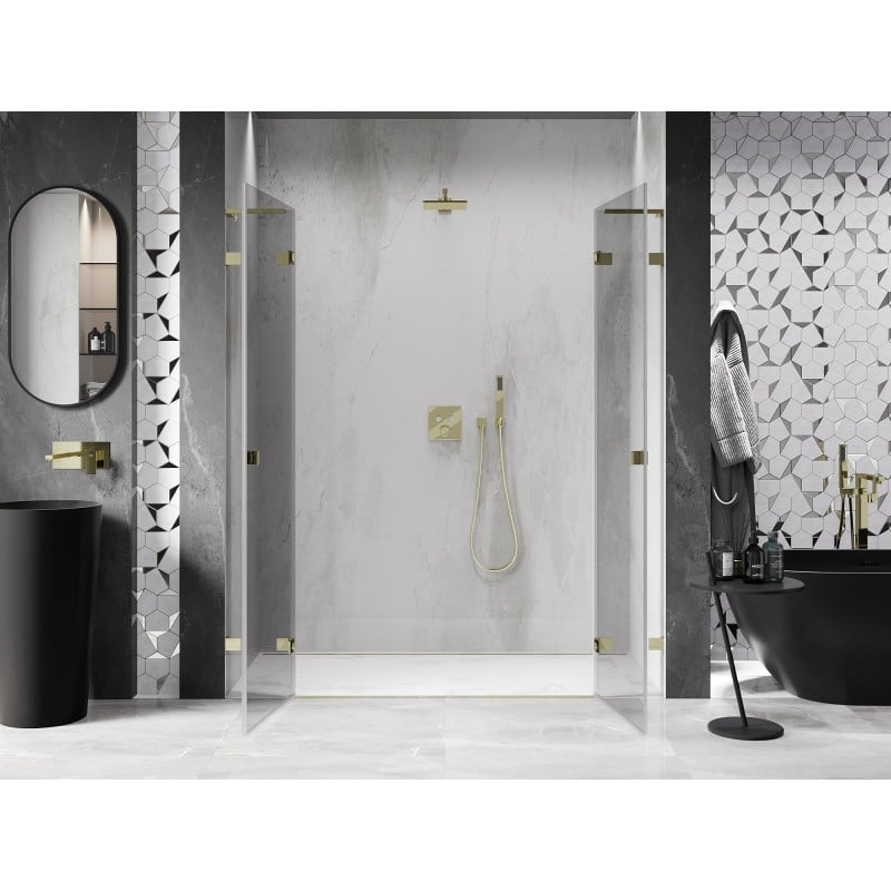 Mexen Lunar L Duo Duschflügeltüren 170 cm, transparent, gold - 834DL-170-000-50-00