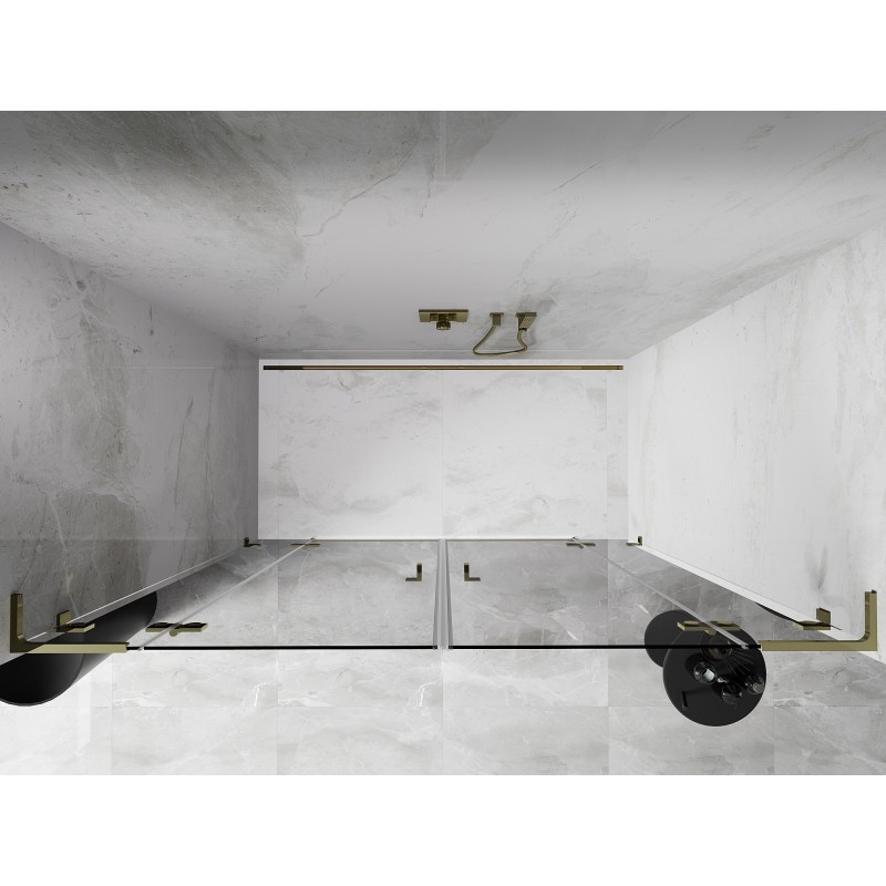 Mexen Lunar L Duo Duschpendeltüren 180 cm, transparent, gold - 834DL-180-000-50-00