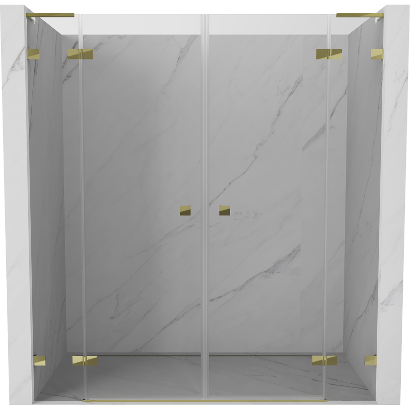 Mexen Lunar L Duo Duschpendeltüren 180 cm, transparent, gold - 834DL-180-000-50-00