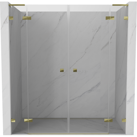 Mexen Lunar L Duo Duschpendeltüren 180 cm, transparent, gold - 834DL-180-000-50-00