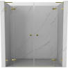 Mexen Lunar L Duo Duschpendeltüren 180 cm, transparent, gold - 834DL-180-000-50-00