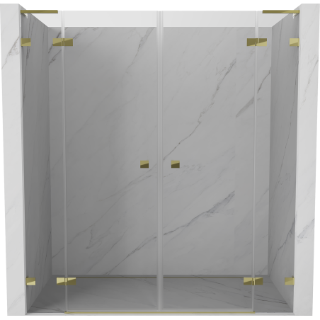 Mexen Lunar L Duo Duschfalttüren 190 cm, transparent, gold - 834DL-190-000-50-00