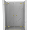 Mexen Lunar L Duo-Duschdrehtüren 140 cm, transparent, golden gebürstet - 834DL-140-000-55-00