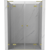Mexen Lunar L Duo Duschpendeltür 160 cm, transparent, gebürstetes Gold - 834DL-160-000-55-00