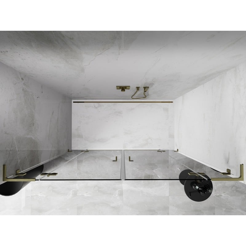 Mexen Lunar L Duo Duschfaltüren 180 cm, transparent, gebürstetes Gold - 834DL-180-000-55-00