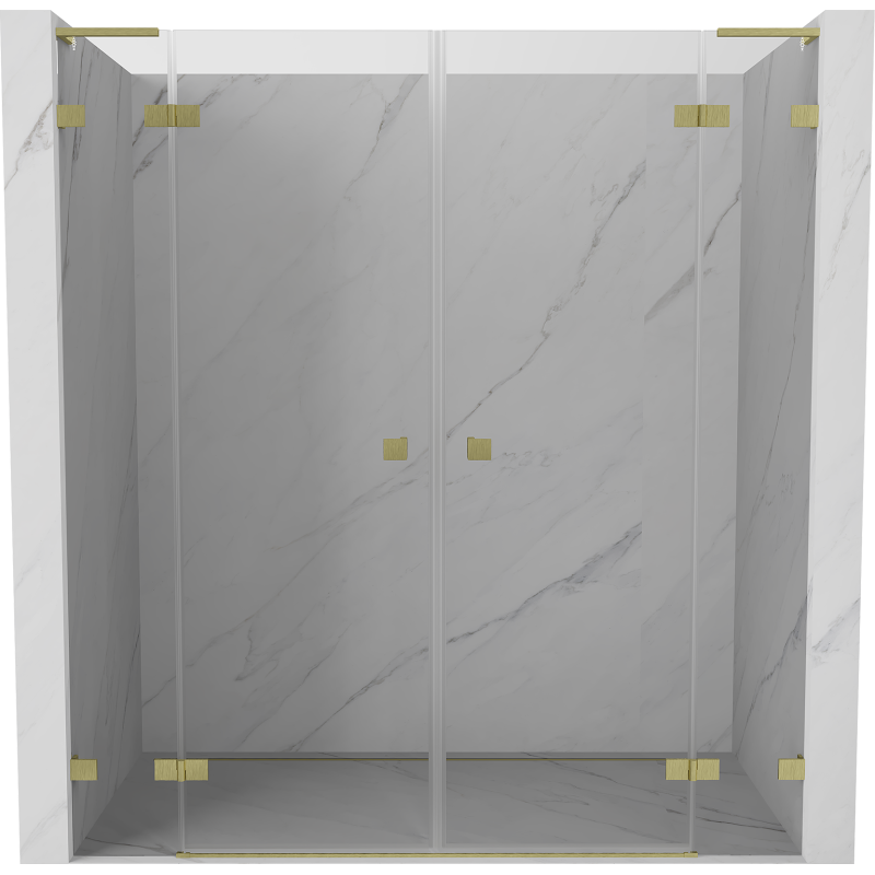 Mexen Lunar L Duo Duschfaltüren 180 cm, transparent, gebürstetes Gold - 834DL-180-000-55-00