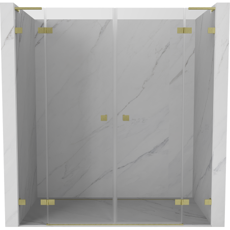 Mexen Lunar L Duo Duschflügeltüren 200 cm, transparent, gold gebürstet - 834DL-200-000-55-00