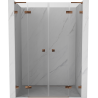 Mexen Lunar L Duo duschtüren 140 cm, transparent, roségold - 834DL-140-000-60-00