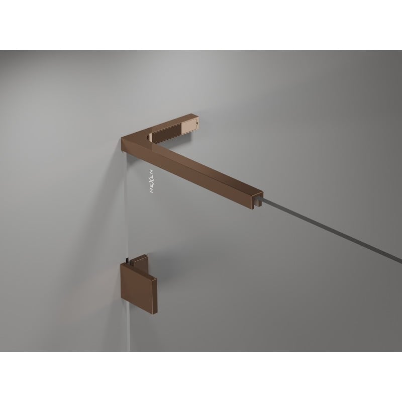Mexen Lunar L Duo duschtüren 140 cm, transparent, roségold - 834DL-140-000-60-00
