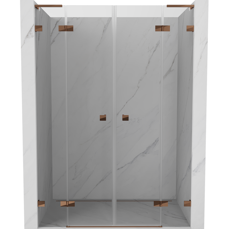 Mexen Lunar L Duo Duschdrehtüren 150 cm, transparent, Roségold - 834DL-150-000-60-00
