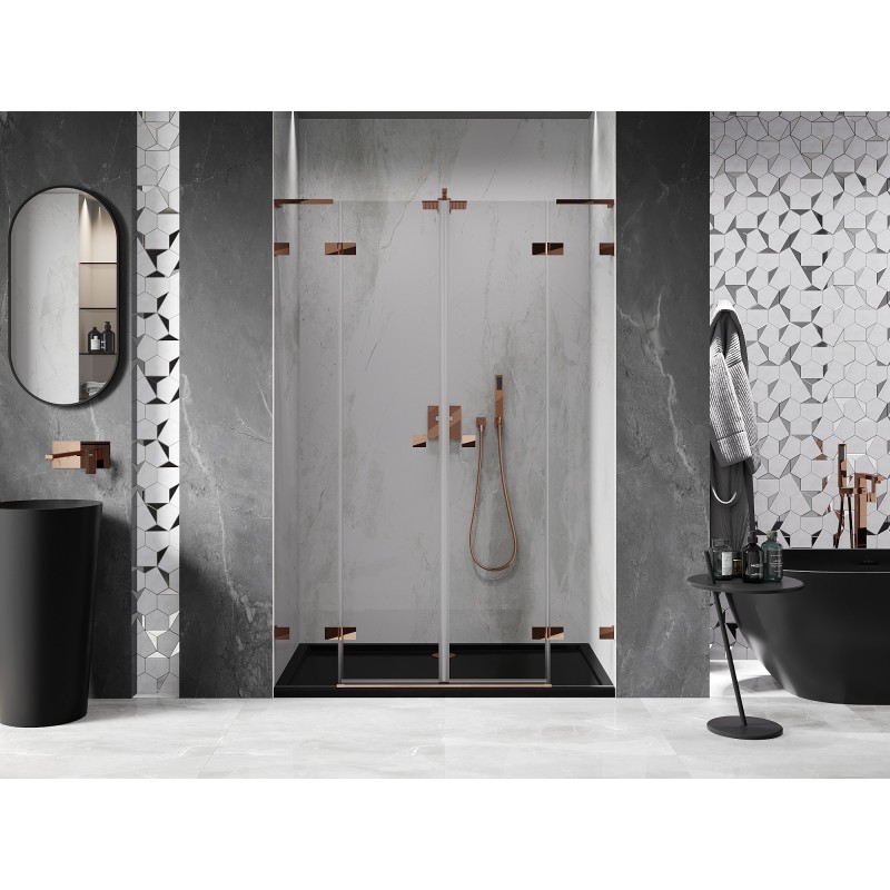 Mexen Lunar L Duo-Pendeltüren 160 cm, transparent, Roségold - 834DL-160-000-60-00