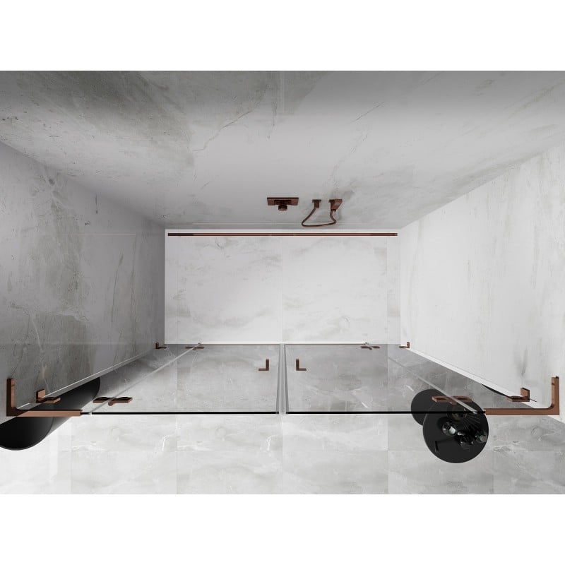 Mexen Lunar L Duo Duschpendeltüren 180 cm, transparent, Roségold - 834DL-180-000-60-00