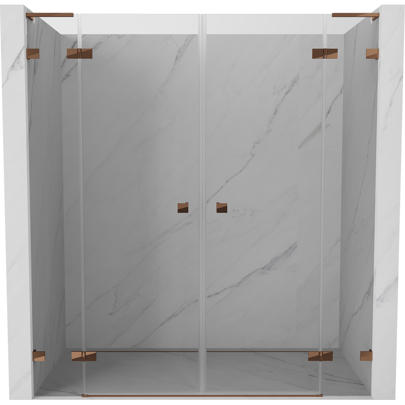Mexen Lunar L Duo Duschpendeltüren 180 cm, transparent, Roségold - 834DL-180-000-60-00