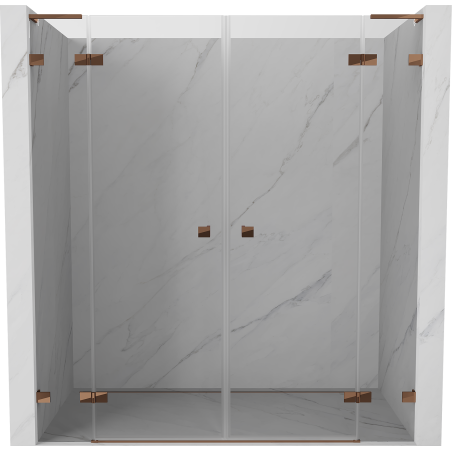 Mexen Lunar L Duo Duschpendeltüren 180 cm, transparent, Roségold - 834DL-180-000-60-00