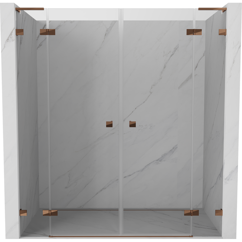 Mexen Lunar L Duo Pendeltüren Dusche 200 cm, transparent, Roségold - 834DL-200-000-60-00