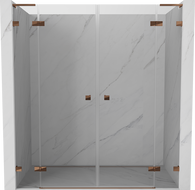 Mexen Lunar L Duo Pendeltüren Dusche 200 cm, transparent, Roségold - 834DL-200-000-60-00