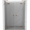 Mexen Lunar L Duo Duschpendeltüren 140 cm, transparent, gebürstetes Kupfer - 834DL-140-000-65-00