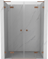 Mexen Lunar L Duo Duschpendeltüren 140 cm, transparent, gebürstetes Kupfer - 834DL-140-000-65-00