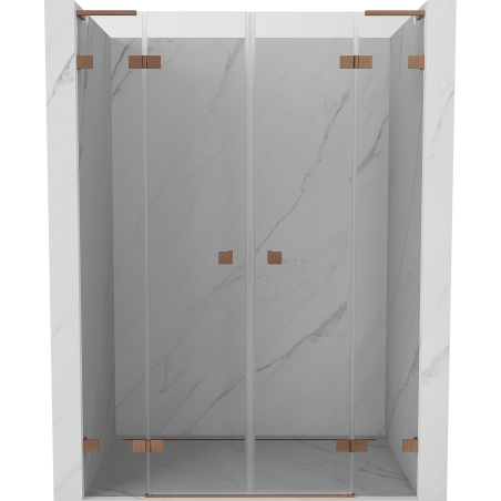 Mexen Lunar L Duo Duschschwenktür 160 cm, transparent, gebürstetes Kupfer - 834DL-160-000-65-00