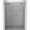 Mexen Lunar L Duo Duschschwenktür 160 cm, transparent, gebürstetes Kupfer - 834DL-160-000-65-00