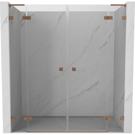 Mexen Lunar L Duo Duschdrehtüren 170 cm, transparent, gebürstetes Kupfer - 834DL-170-000-65-00