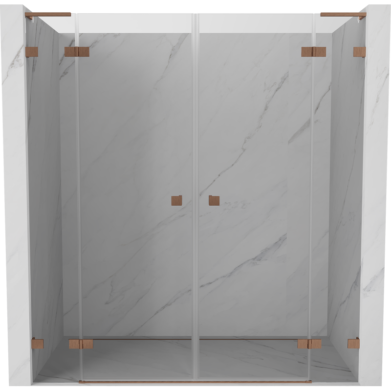 Mexen Lunar L Duo Duschschwingtüren 180 cm, transparent, gebürstetes Kupfer - 834DL-180-000-65-00