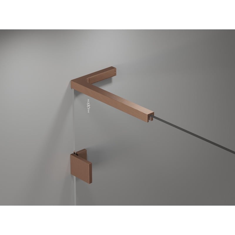 Mexen Lunar L Duo-Pendeltüren Dusche 200 cm, transparent, gebürstetes Kupfer - 834DL-200-000-65-00