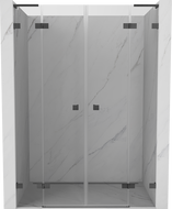 Mexen Lunar L Duo-Duschtüren, 140 cm, transparent, gebürstetes Gun Grey - 834DL-140-000-66-00
