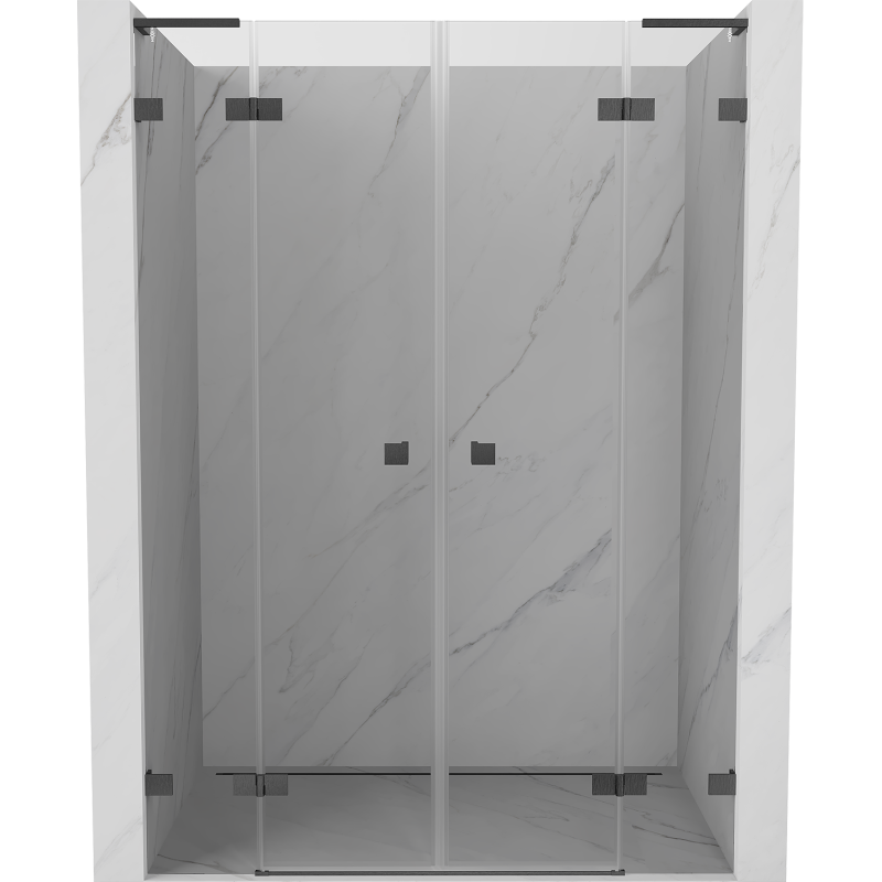 Mexen Lunar L Duo Duschtüren, 150 cm, transparent, gebürstetes Gun Grey - 834DL-150-000-66-00