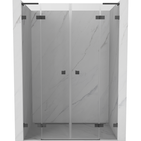 Mexen Lunar L Duo Duschtüren, 150 cm, transparent, gebürstetes Gun Grey - 834DL-150-000-66-00