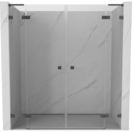 Mexen Lunar L Duo Duschfaltüren 200 cm, transparent, gebürstetes Gun Gray - 834DL-200-000-66-00
