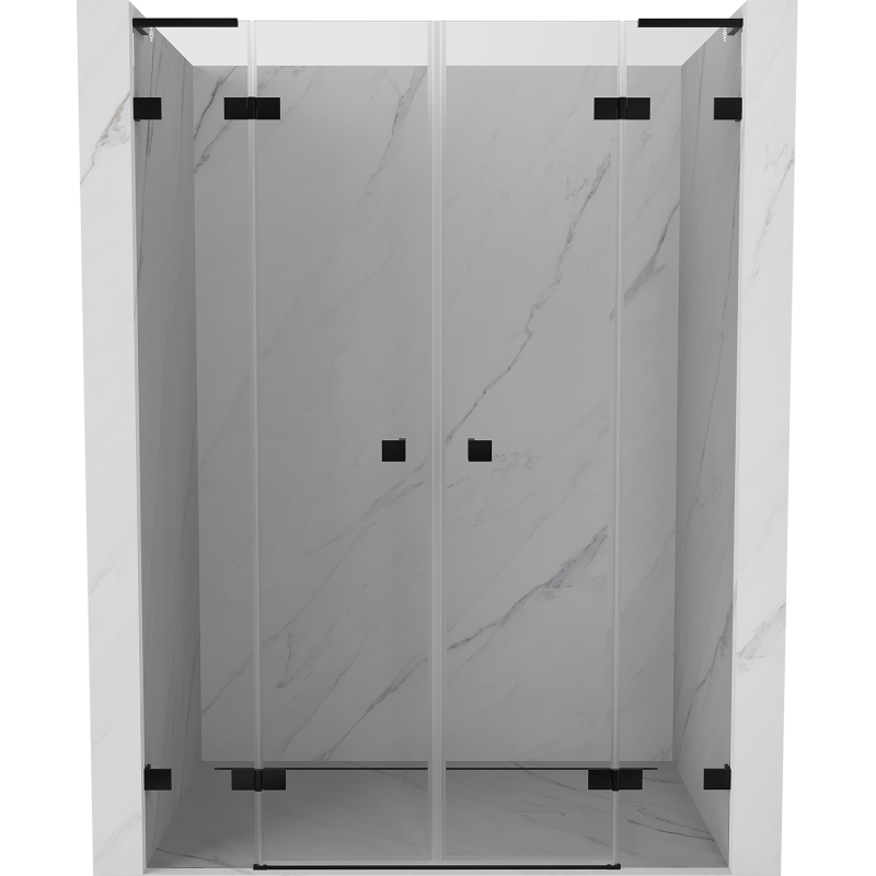 Mexen Lunar L Duo Duschschwingtüren 140 cm, transparent, schwarz - 834DL-140-000-70-00