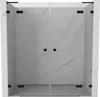 Mexen Lunar L Duo Duschtüren, schwenkbar 170 cm, transparent, schwarz - 834DL-170-000-70-00