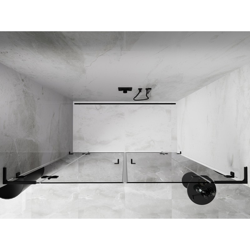 Mexen Lunar L Duo Duschtüren, schwenkbar 170 cm, transparent, schwarz - 834DL-170-000-70-00