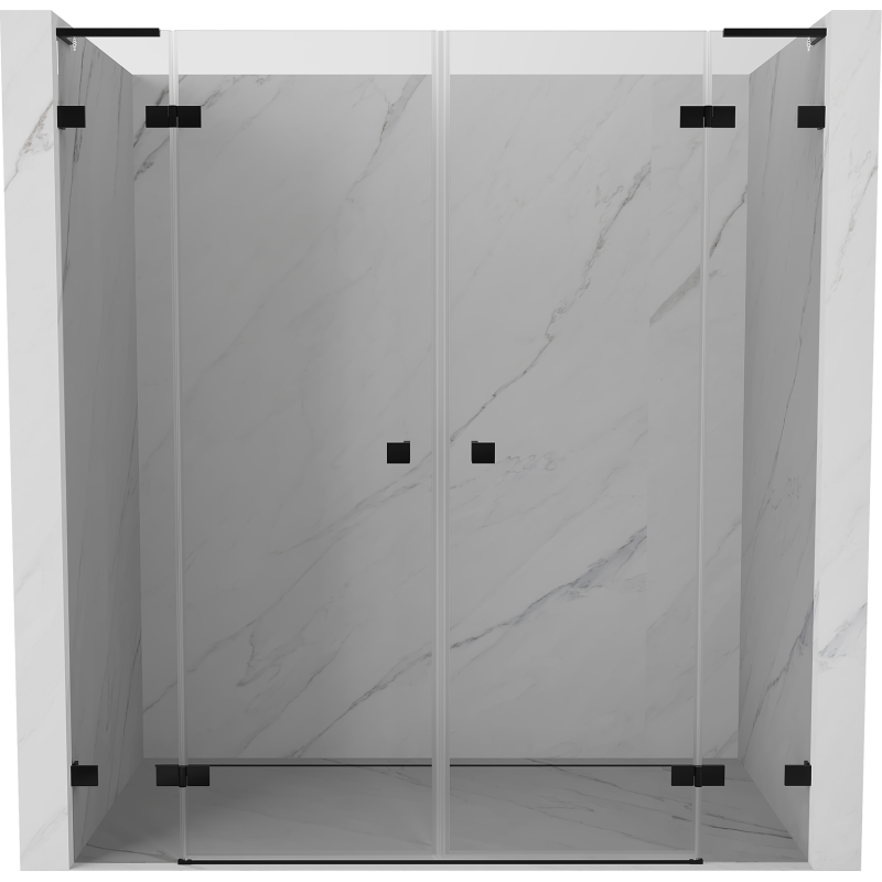 Mexen Lunar L Duo Duschdrehtüren 180 cm, transparent, schwarz - 834DL-180-000-70-00
