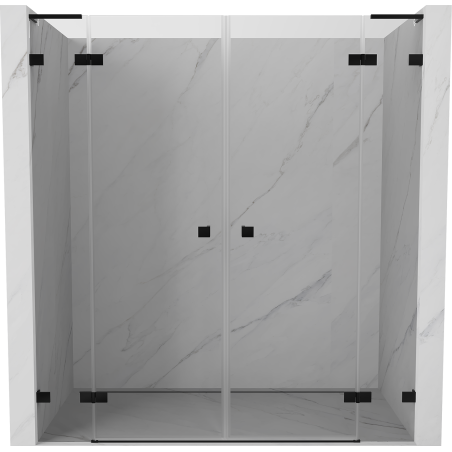 Mexen Lunar L Duo-Duschdrehtüren 200 cm, transparent, schwarz - 834DL-200-000-70-00