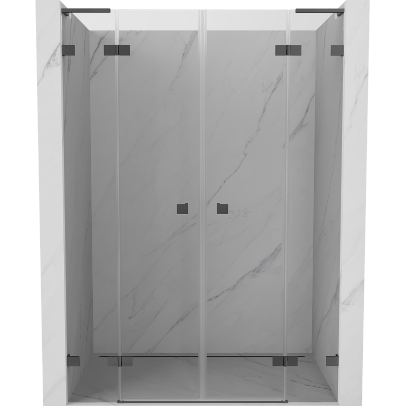 Mexen Lunar L Duo Duschtüren, 140 cm, transparent, Gun Metal - 834DL-140-000-95-00