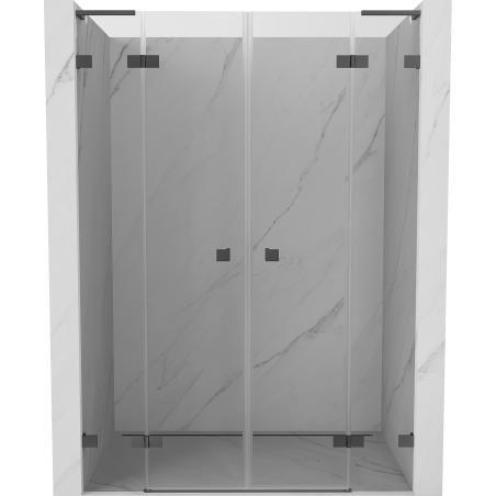 Mexen Lunar L Duo Pendeltür für Dusche 160 cm, transparent, Gun Metal - 834DL-160-000-95-00