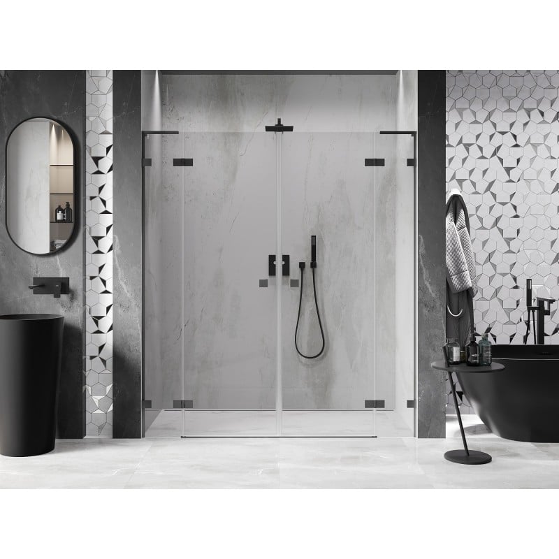 Mexen Lunar L Duo Duschschwingtür 170 cm, transparent, Gun Metal - 834DL-170-000-95-00